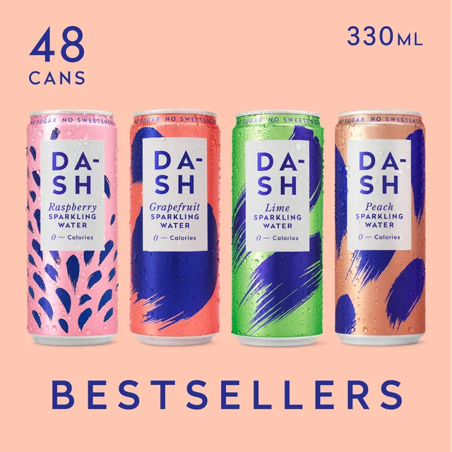DASH Water Bundles Bestsellers eau pétillante 48 canettes sans sucre