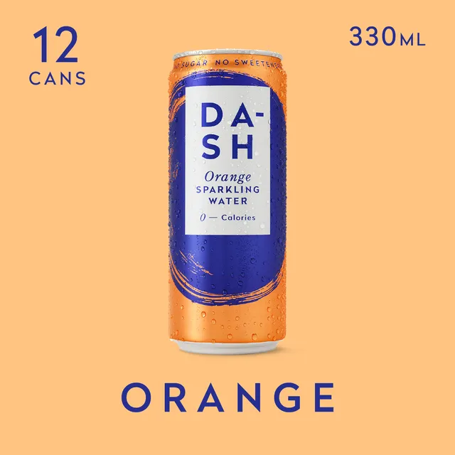 DASH Orange eau gazeuse pétillante sans sucre vrais fruits